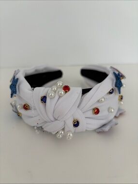White Star & Pearl Embellished Headband